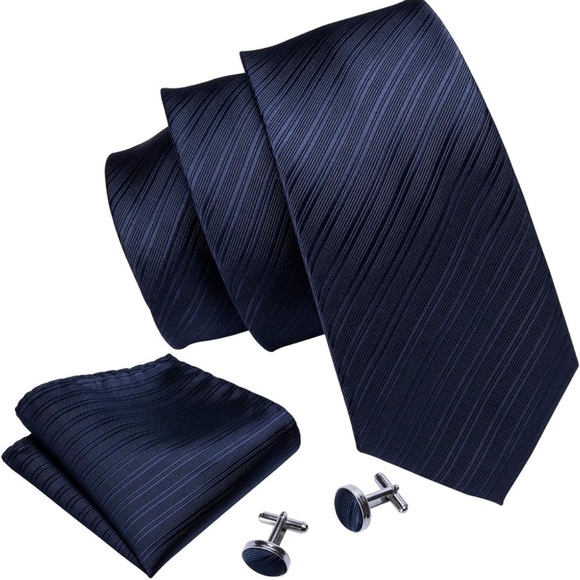 NIB Barry Wang Tie, Pocket Square & Cufflink Set - Picture 1 of 3